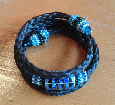 black and blue bracelet