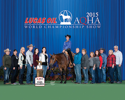 Perfect 10 and Brian Cox at the 2015 AQHA World Show.