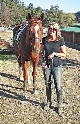 Terri Glaser and her own horse, Luke.